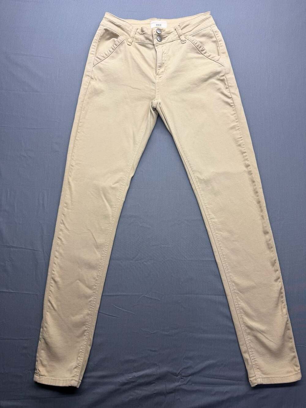 BKE Women's Beige Stretch Skinny Trousers Size 27